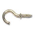 Midwest Fastener 9/32" x 1/2" Brass Cup Hooks 100PK 51018